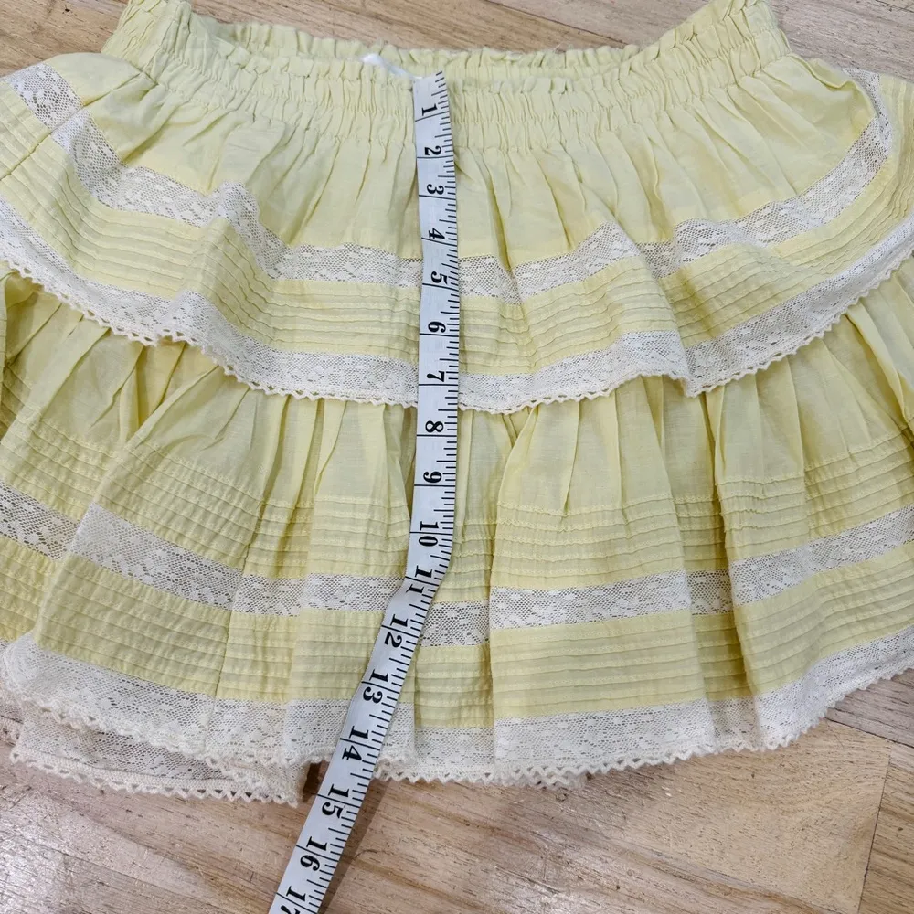 LoveShackFancy Ruffle Mini Skirt in yellow NWOT - Image 10