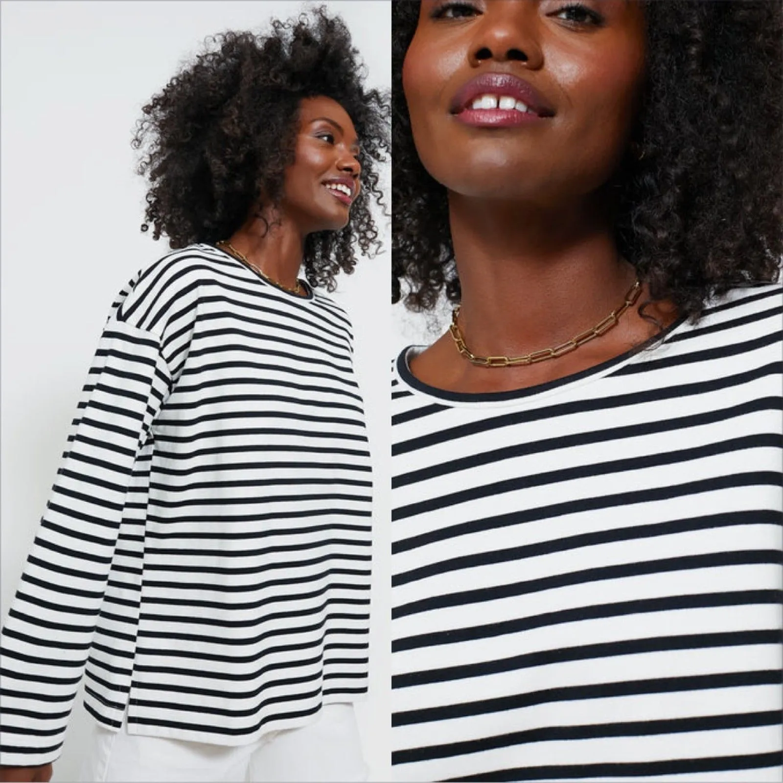 Tuckernuck Breton Stripe Shirt Size Medium NWOT Heavyweight Jersey Black White - Image 5