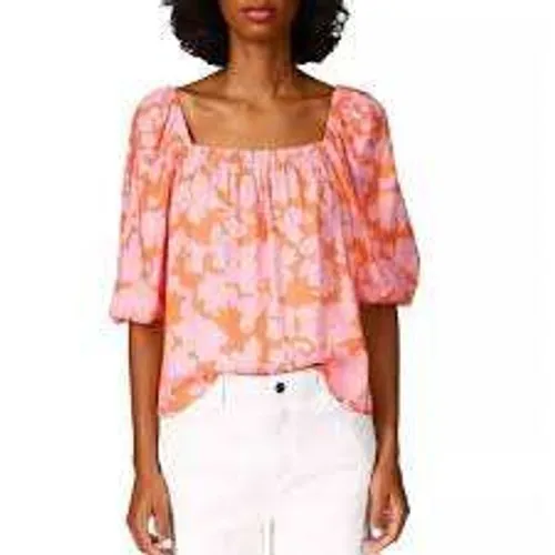 NWT Sanctuary Pink Floral‎ Top Square Neck Bohemian Puff Sleeves Size 3XL - Image 2