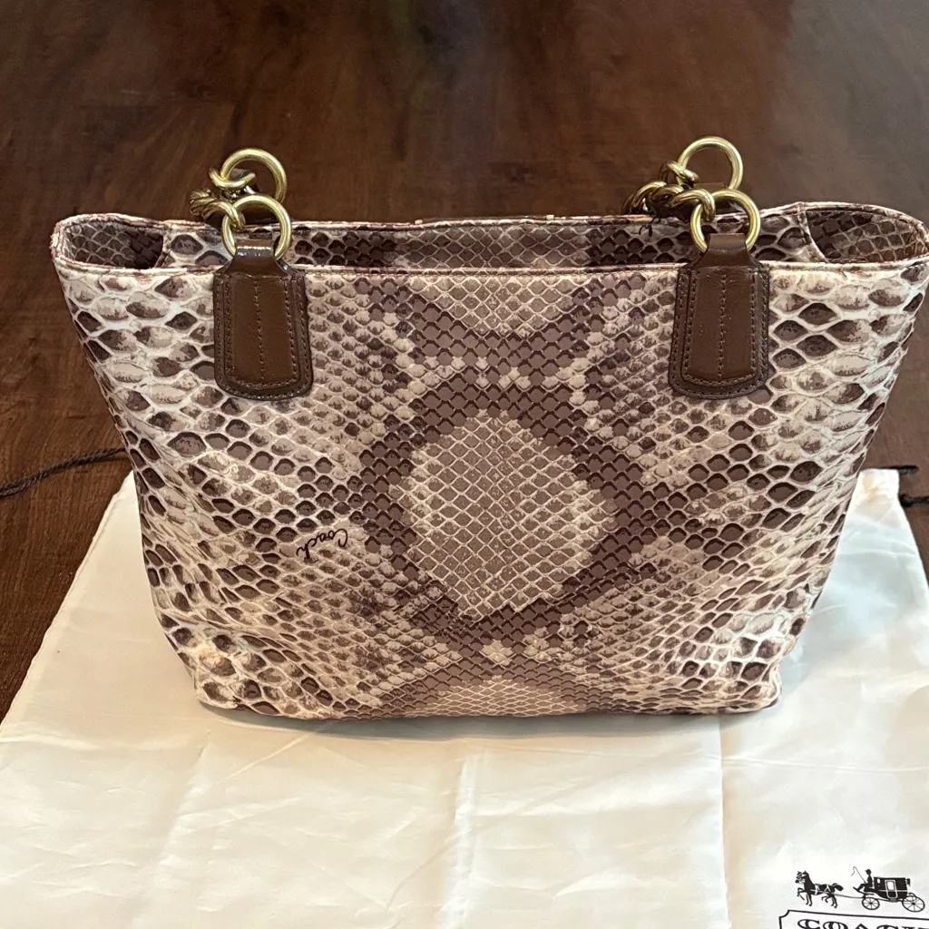 Coach  Madison Python Print Shoulder Bag - Image 3