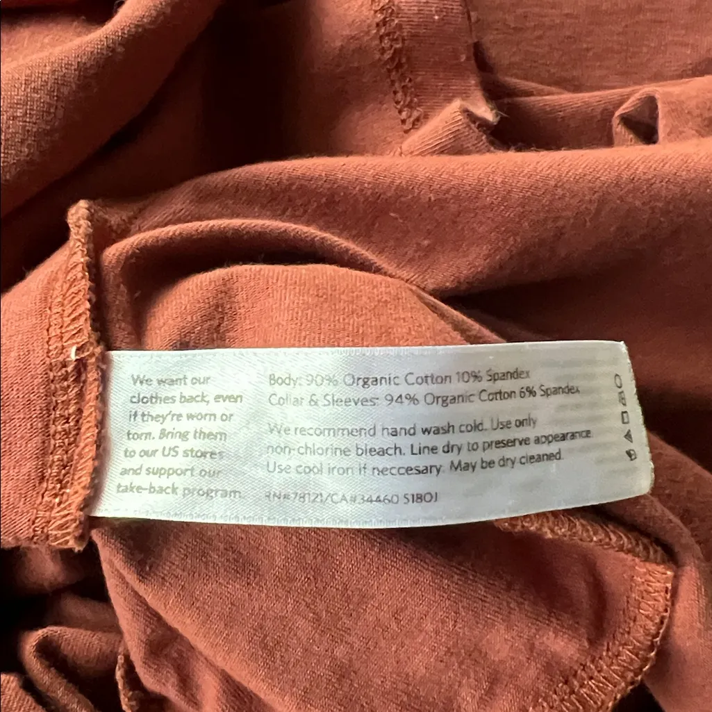 Eileen Fisher V Neck Pocket Dress XS Terracotta - Image 5