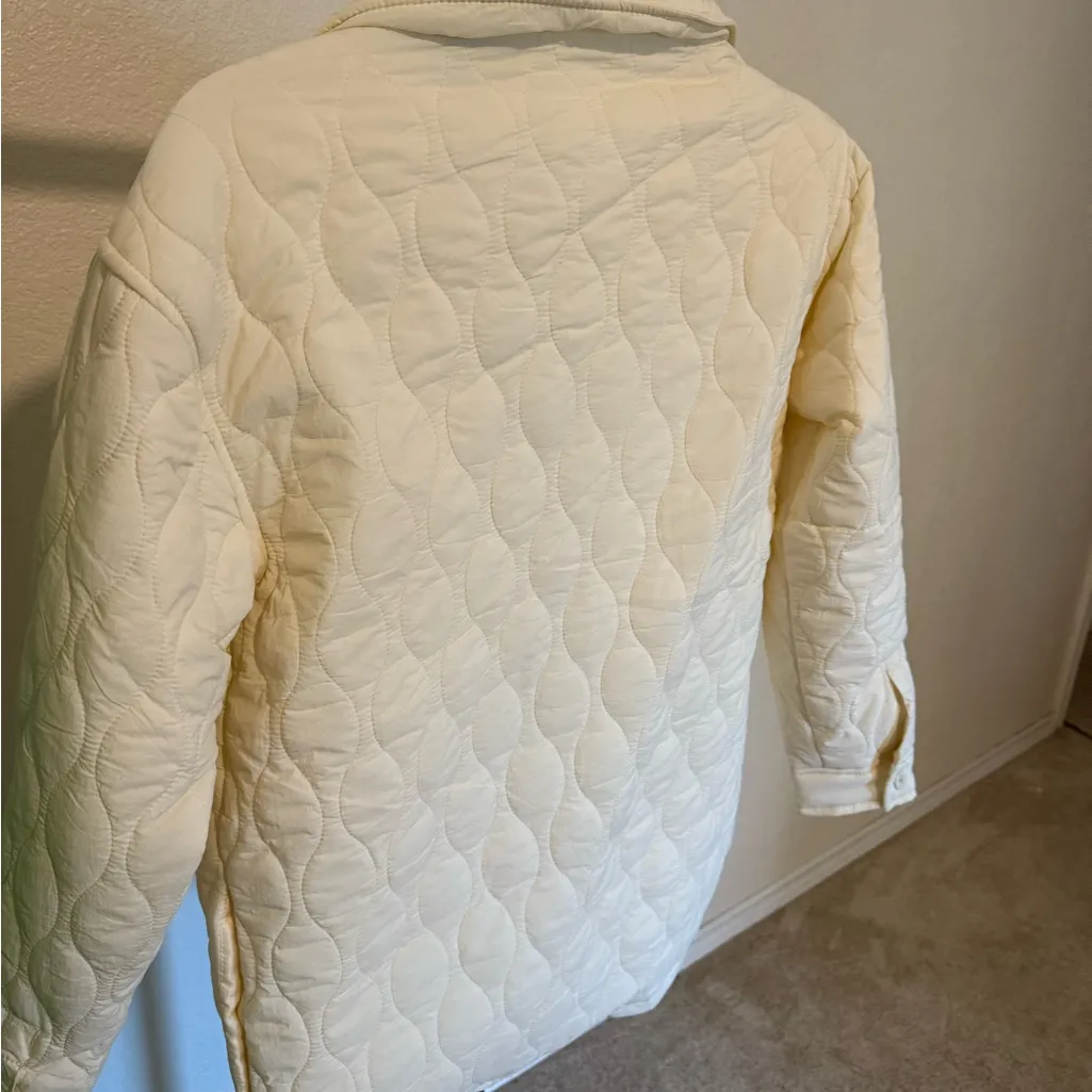 Industry Republic Clothing XS TP Cream Quilted Windbreaker Jacket or Shacket Size 2 - Image 4