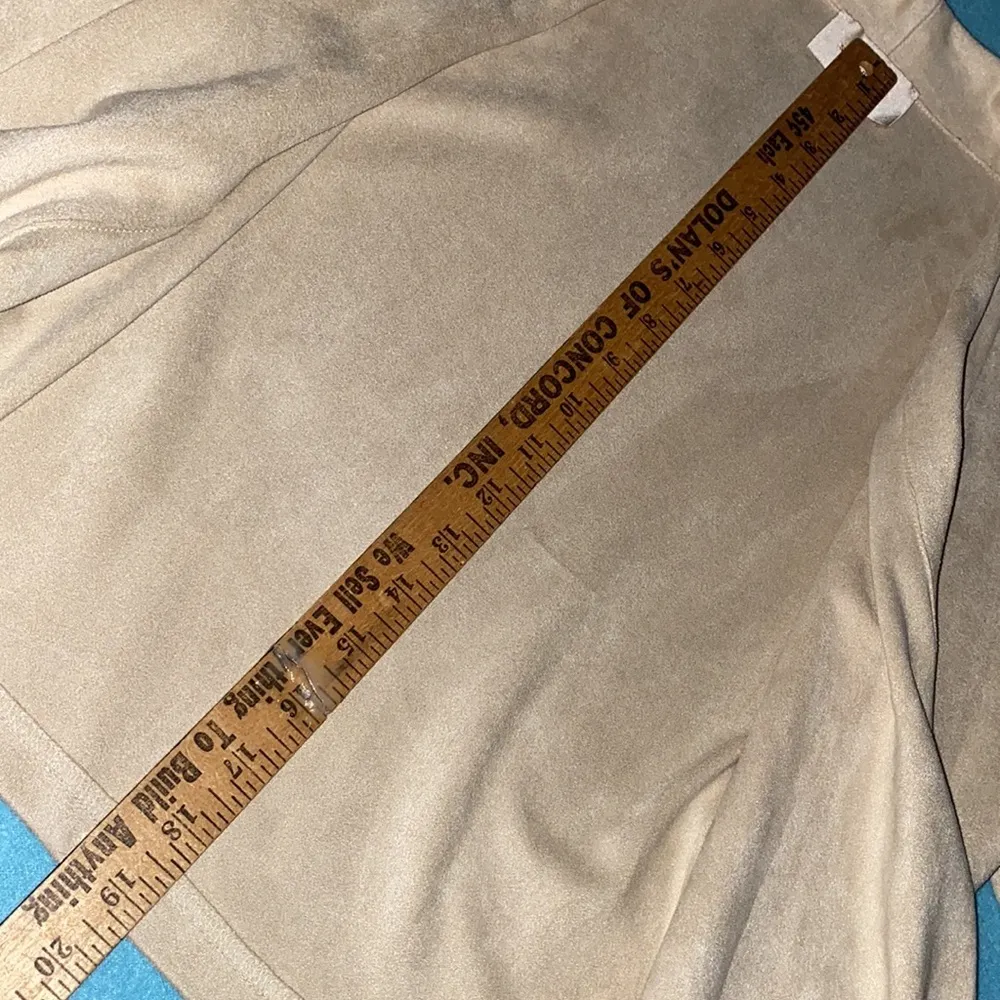 SKIES ARE BLUE suede faux cardigan blazer jacket waterfall open front size M - Image 11