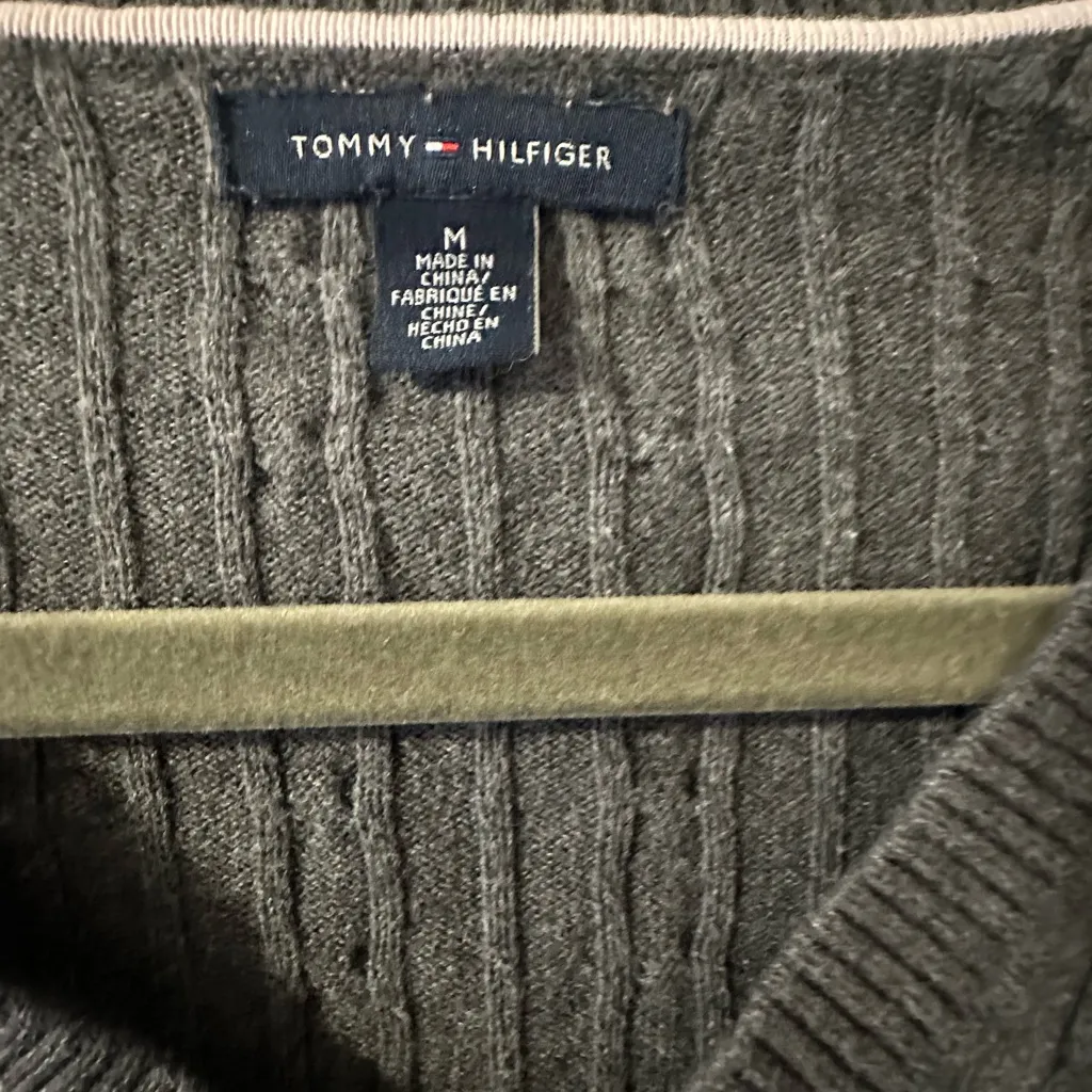 Tommy Hilfiger Charcoal Cable Knit Sweater - Image 2