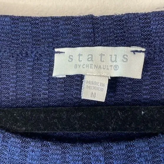 Status by Chenault Women Blue Ribbed Knit Long Sleeve Sweater Top Size M Size M - Image 3