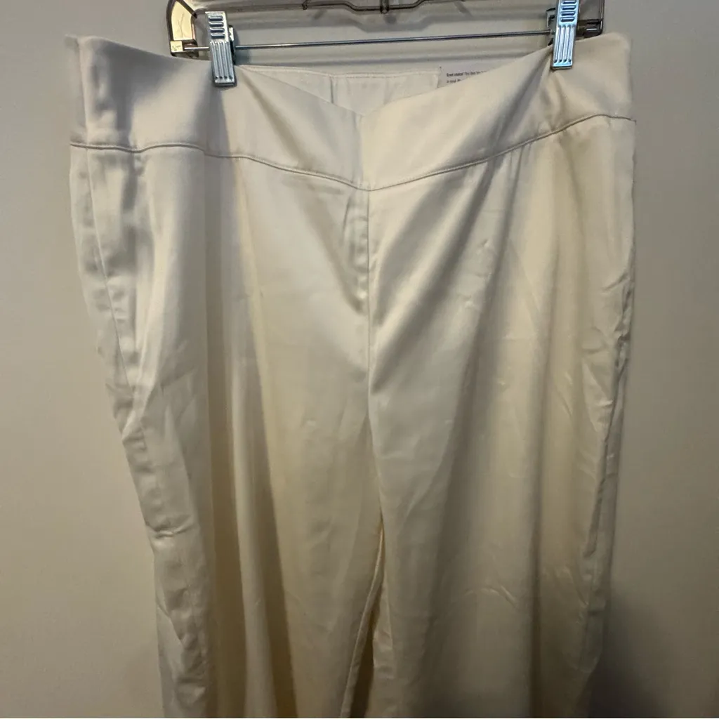 NWT Soft Surroundings Cream Wide-Leg Pants xl - Image 2
