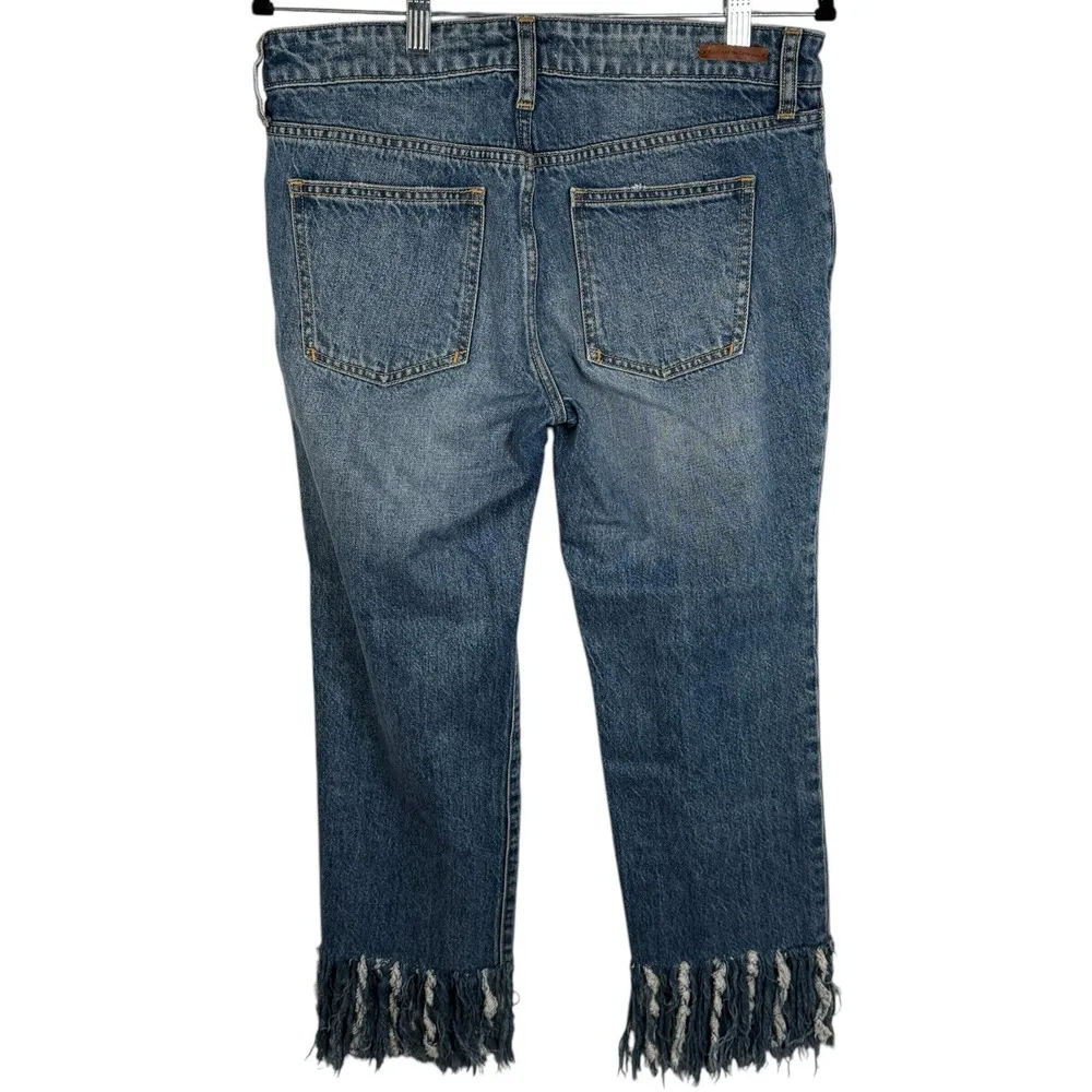 Anthropologie‎ Pilcro and the Letterpress Hyphen Fringe Crop Jeans Size 28 - Image 2