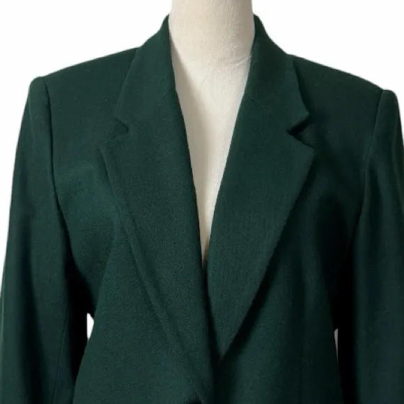 Laura Gayle Vintage Petite Hunter Green Notch Lapel Wool Blazer Women’s Size 10P - Image 5