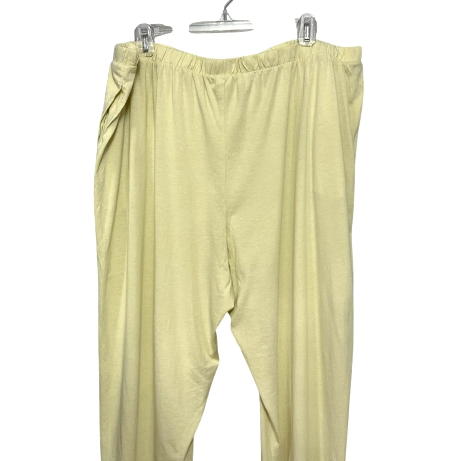 Open Edit Pull-On Pants Side Pocket Full Length Knit Yellow Women's 2X Plus NWOT - Image 5
