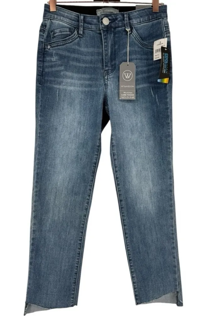 NWT Wit & Wisdom Ab Solution Luxe Touch High Rise Slim Straight Jeans Size 0P Blue - Image 1