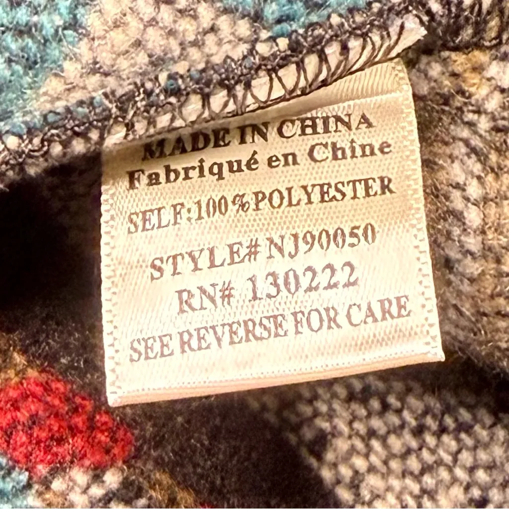 New In Women's Size L Button Up Southwestern Aztec Fleece Pullover Jacket NWT Blue Size L - Image 6