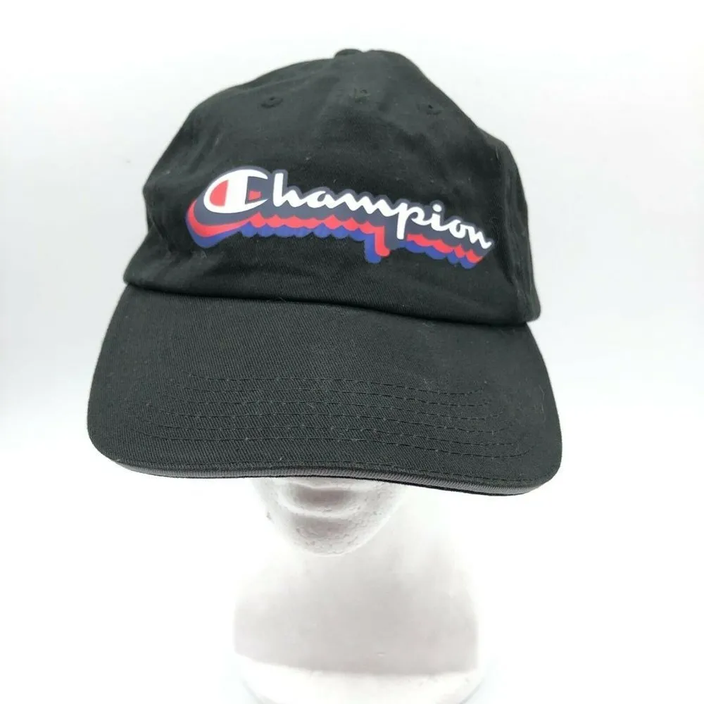 Champion Baseball Cap Adjustable Logo Black One Size Unisex - Image 2