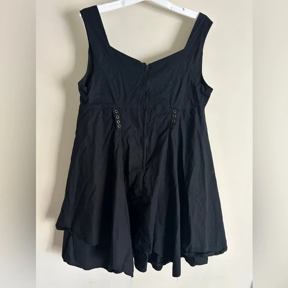 Women’s Disney Peter Pan Neverland Asymmetrical Lace Up Dress Black Gold Foil 16 - Image 2