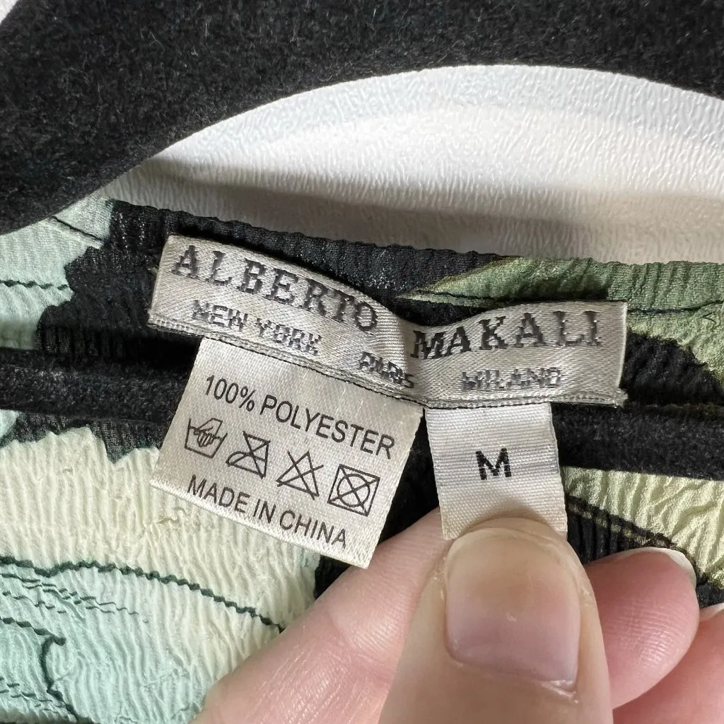 Alberto Makali Black & Aqua Floral Lightweight Cardigan Sweater Women’s‎ Sz M - Image 5