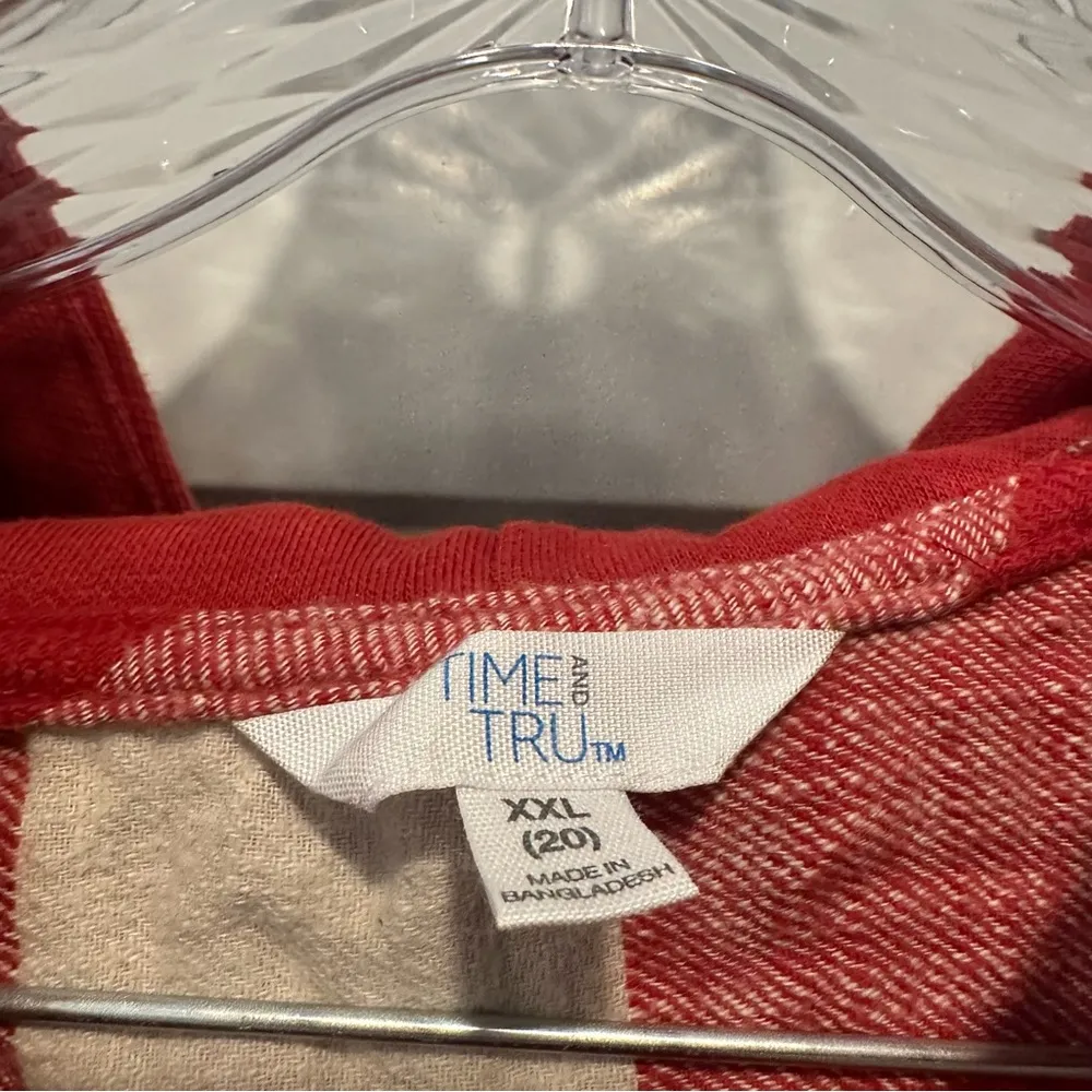 Orange/Cream Plaid Button Front Shacket size XXL - Image 2