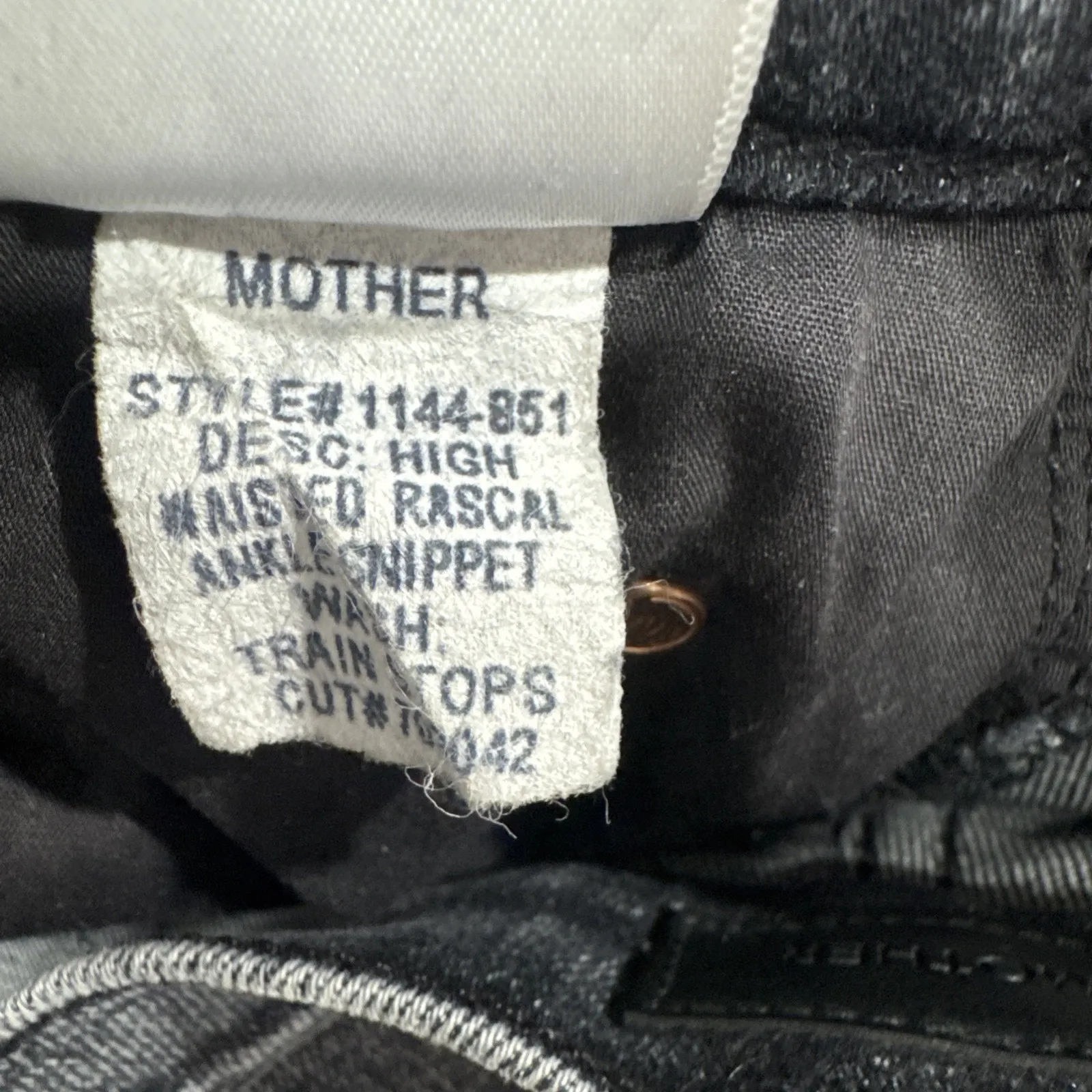 Mother Jeans Women 25 High Waisted Rascal Ankle Snippet Frayed Black Denim Pants - Image 8