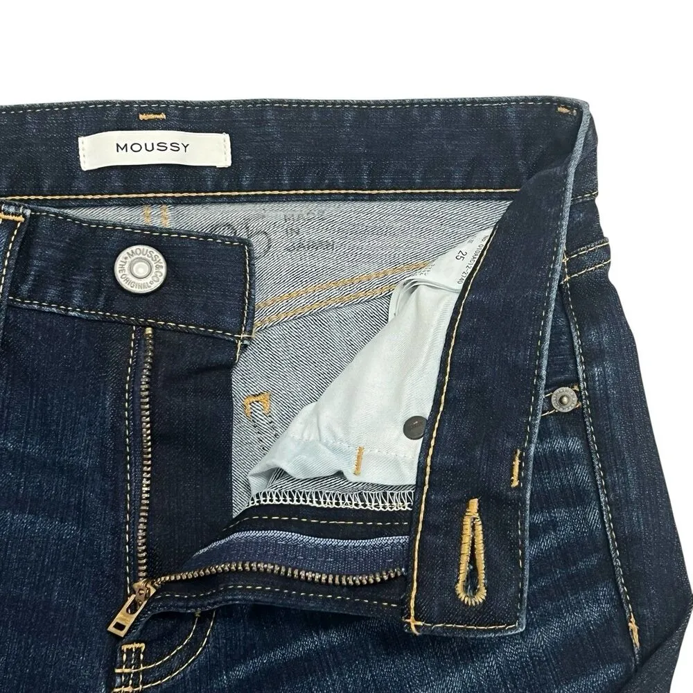 Moussy Vintage Mid Rise Skinny Jeans Dark Blue Wash Japanese Denim Women’s 25 - Image 10