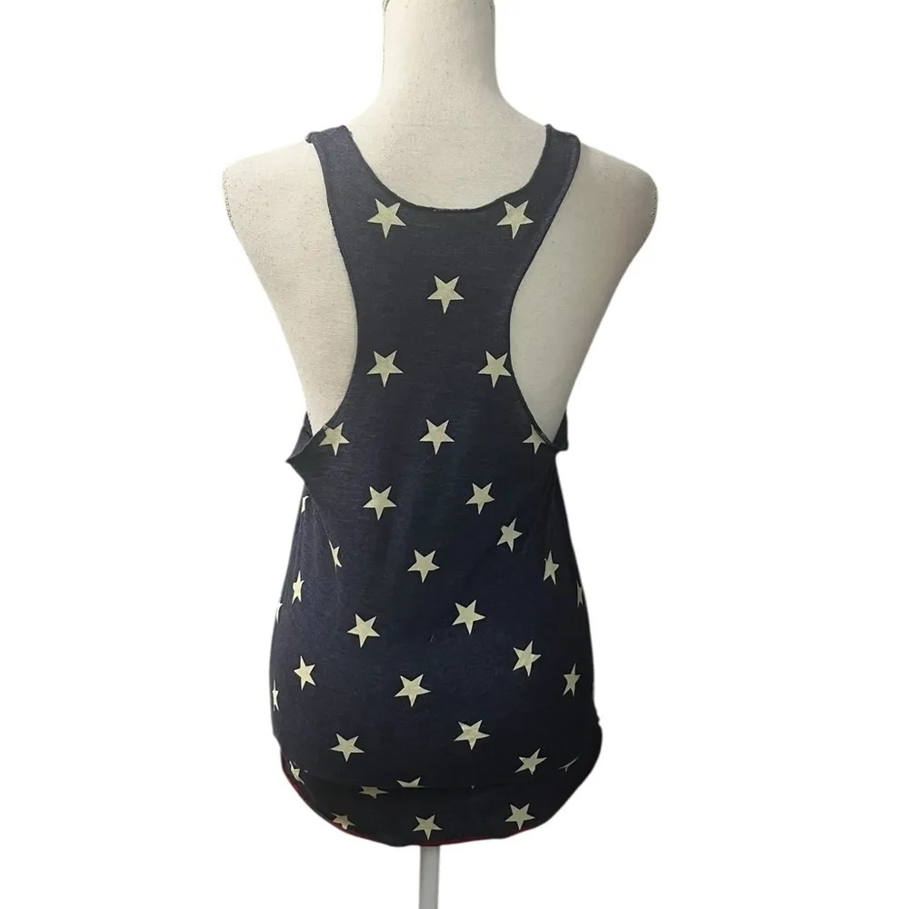 Planet Hollywood Patriotic Stars Blue Racerback Tank Top Women’s M July 4th - Image 5
