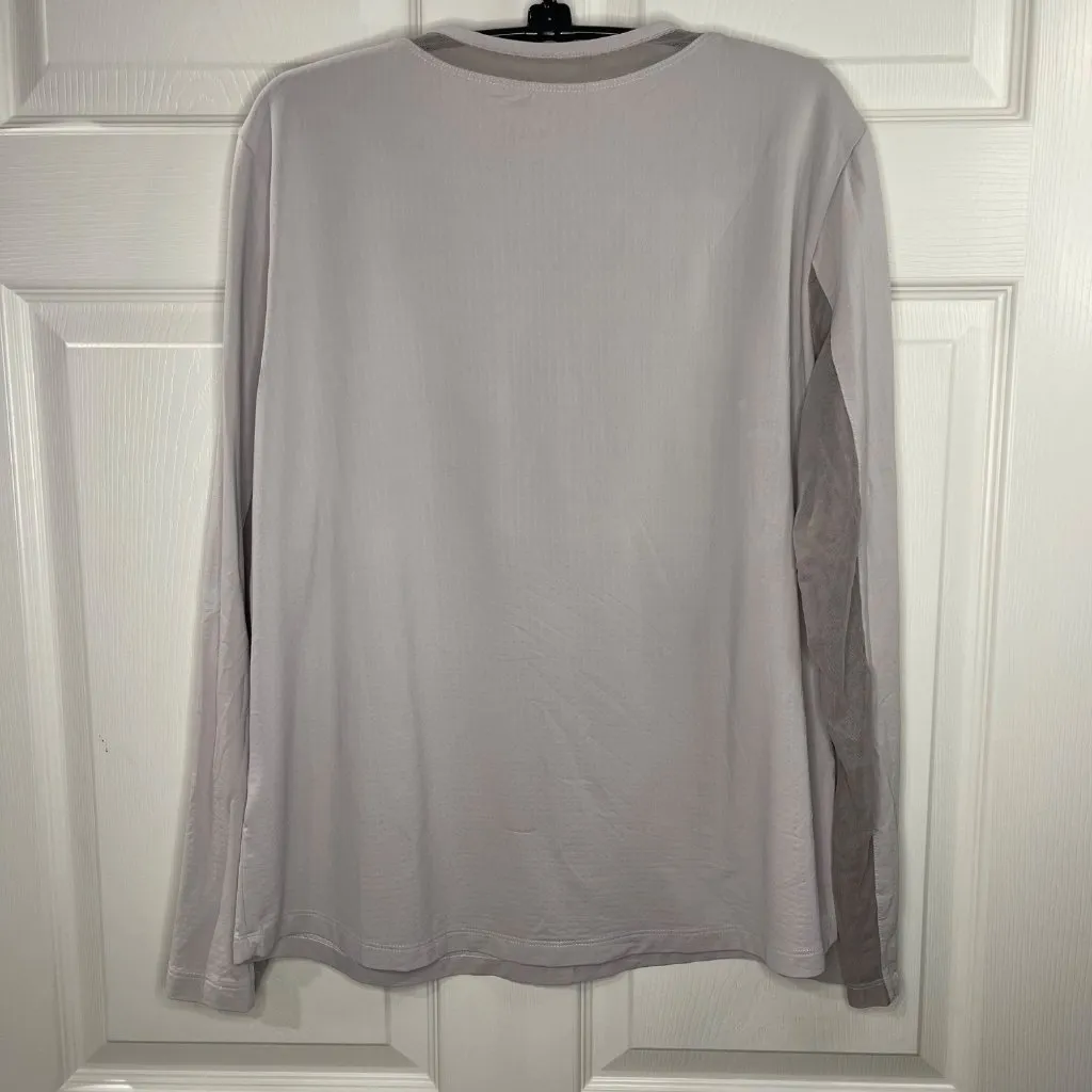IBKÜL Long Sleeve Tee Women's Size XL Gray Textured UPF 50+ Athletic Dry Wicking - Image 3