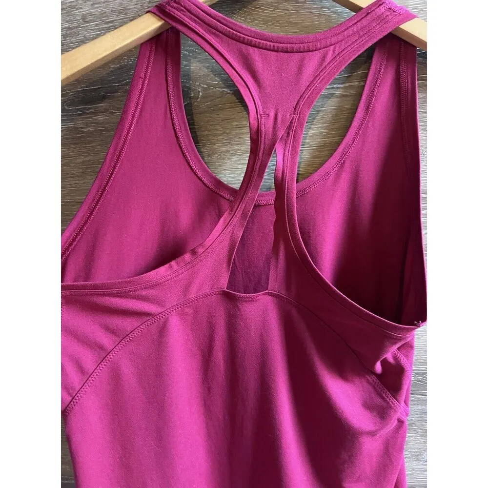 Athleta Tank Top Sz Small Racerback Fastest Track Ruched Hot Pink - Image 3