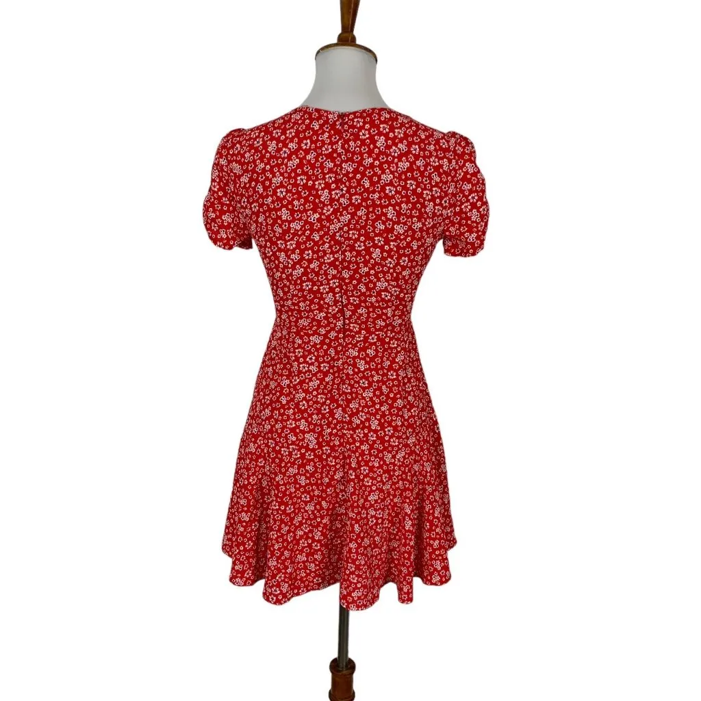 Sundae Muse Dress 6 Red V Neck Short Sleeve Flowy Summer Viral Party - Image 5