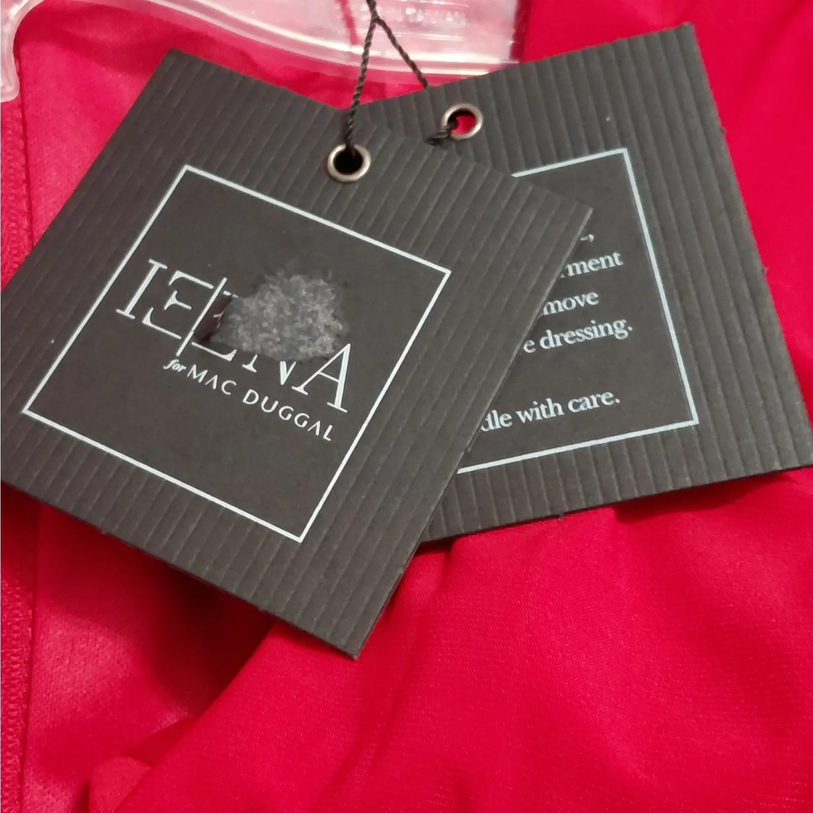 Mac Duggal Ieena Formal Evening Gown Womens 14 Red Sexy Maxi Dress Wedding Party - Image 14