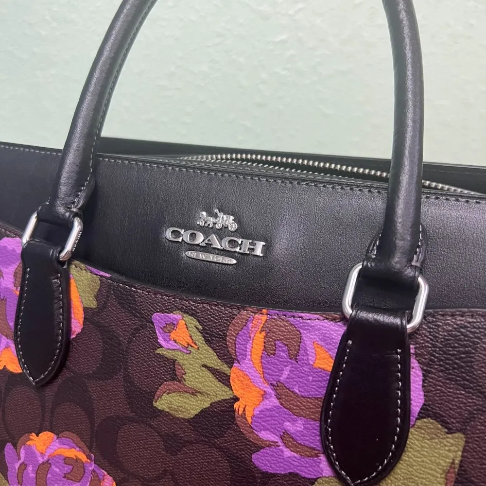 Coach Darcie Carryall In Signature Canvas With Rose Print cl466 - Image 5