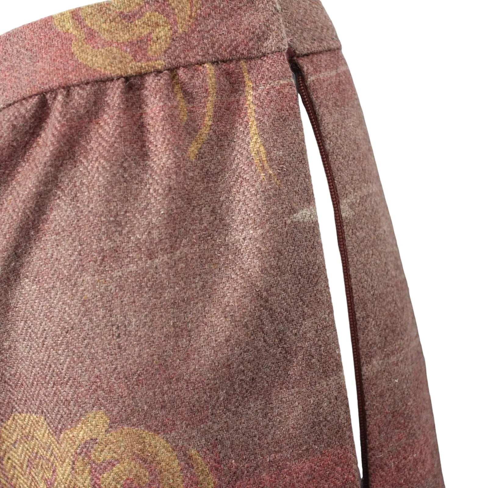 Vintage William Pearson Two Piece Skirt Set Size 16 Scarf Brown - Image 5