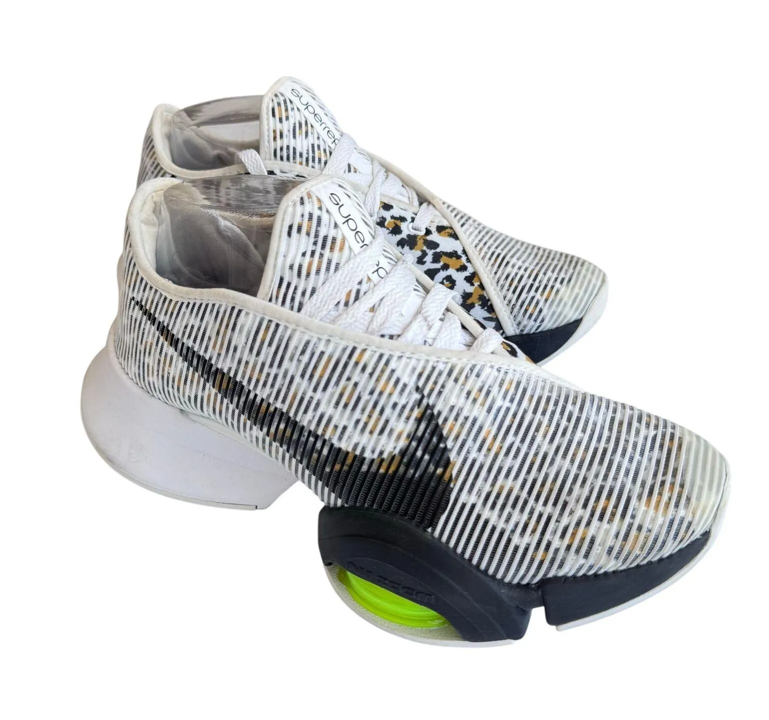 Nike SuperRep Cycle White Black Leopard Print Indoor Cycling Shoes SZ 8 - Image 3