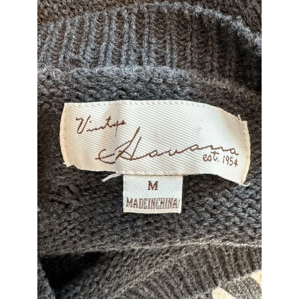 Vintage Havana Distressed Gray Forever Sunday Sweater Size Medium - Image 5