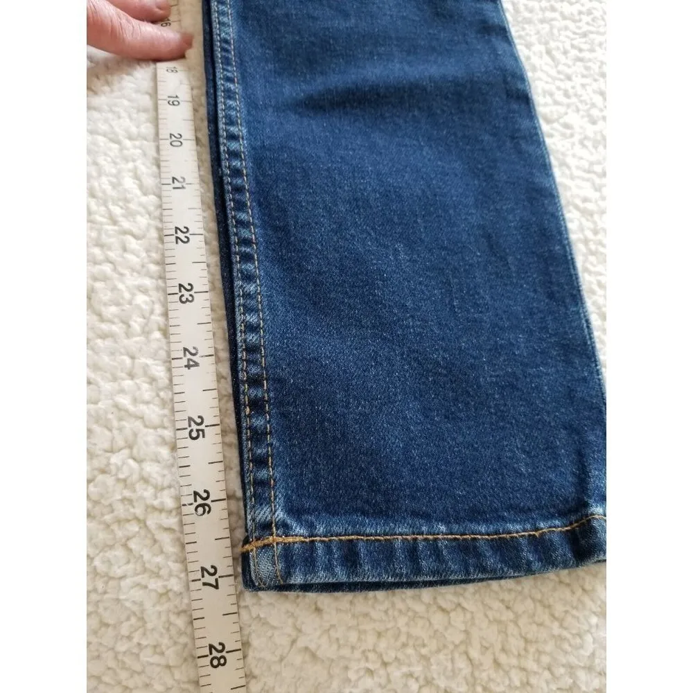 RE/DONE Originals Comfort Stretch High Rise Ankle Crop Midnight Blue Jeans Sz 25 - Image 12