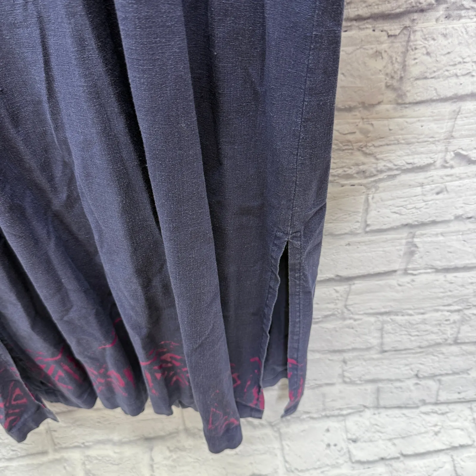 Vintage Jessica Howard Plus Linen Shirt Dress Size 2X Blue Short Sleeve Maxi - Image 6