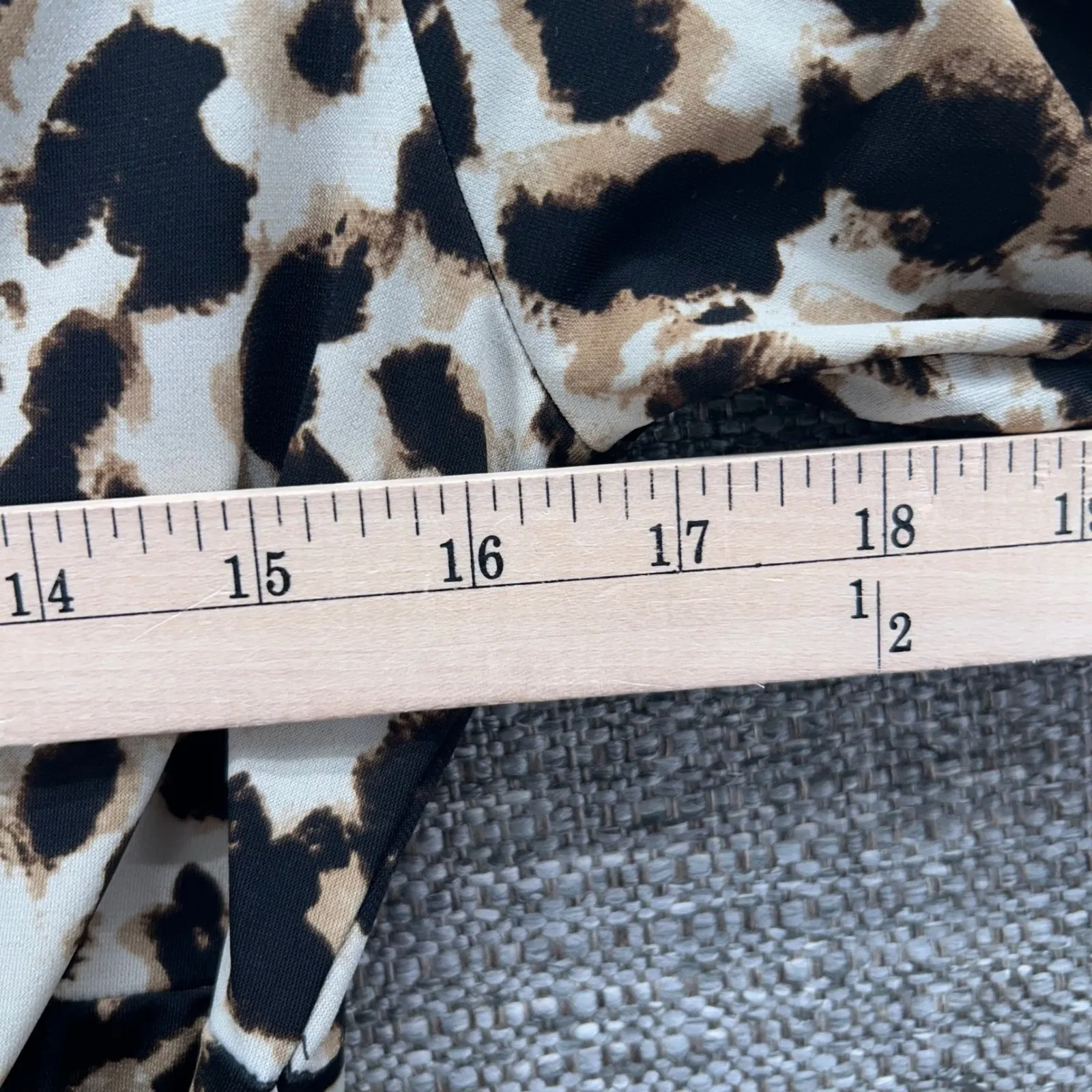 Vtg Y2K Merona Babydoll‎ Leopard Blouse Brown Small - Image 9