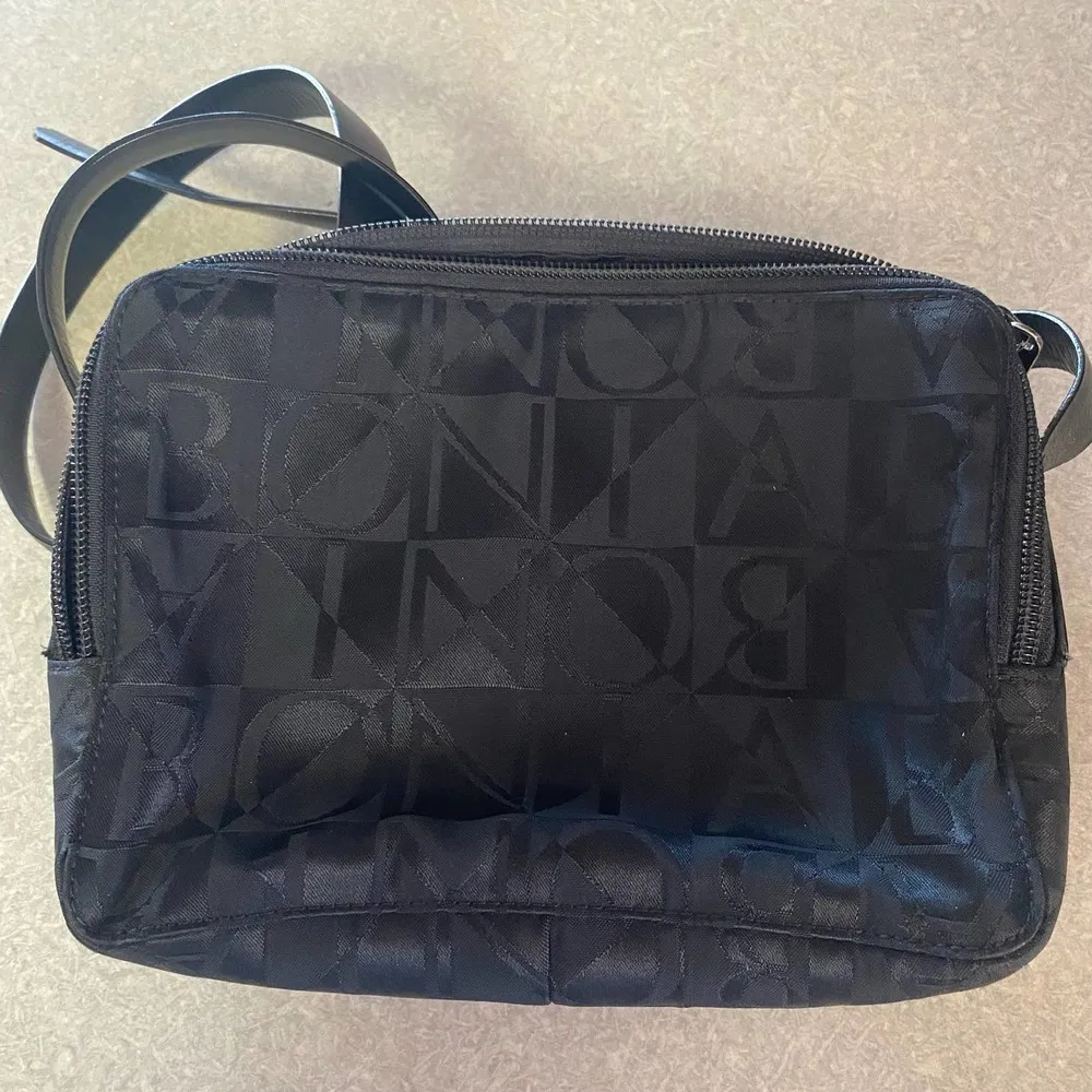 Bonia Monogram Logo Minimalist Quiet Luxury Coastal Preppy Crossbody Bag Small Black - Image 3