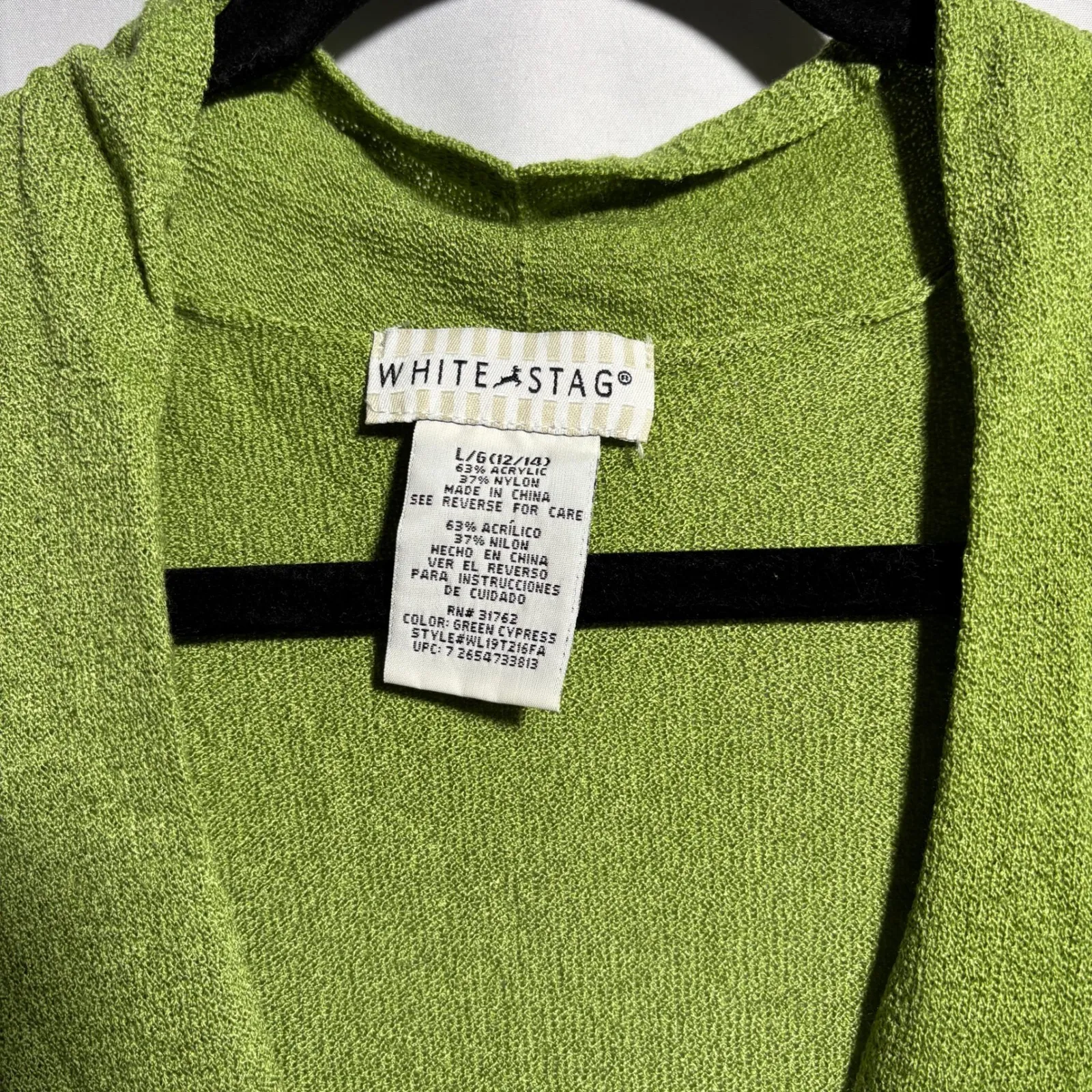 VTG 90s‎ Green One Button Cardigan Sweater Babydoll Fairy Grunge Boho Womens L - Image 4