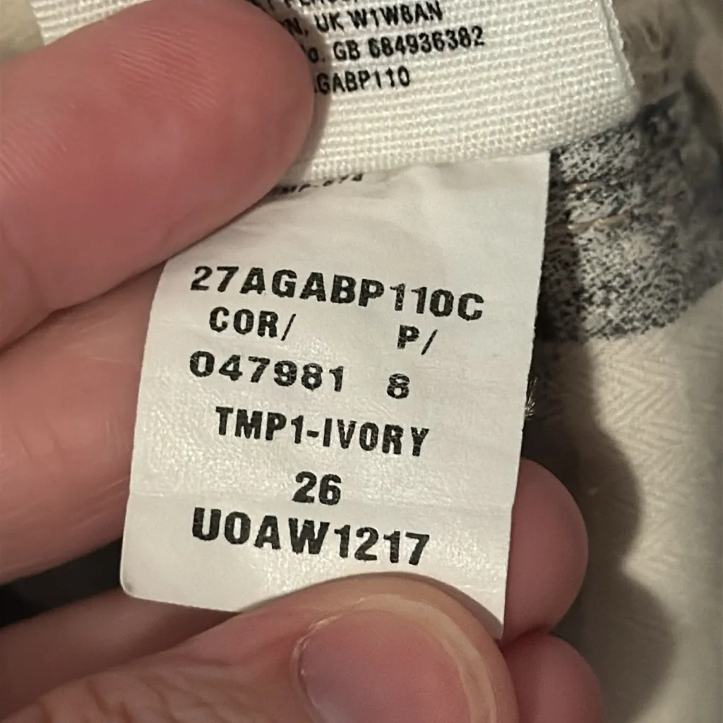 Anthropologie Pilcro Mid Rise Skinny Jeans Cream Ivory Women’s 26 - Image 12