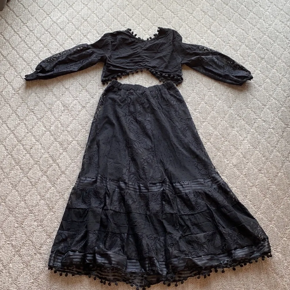 Non branded Two piece skirt n top bohemian Latin festival rodeo beach Black - Image 7