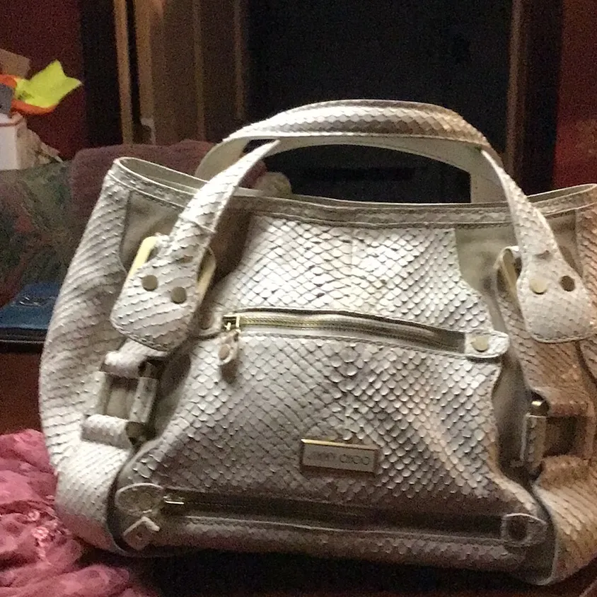 JIMMY CHOO large satchel cream color with gold hardware - Image 5