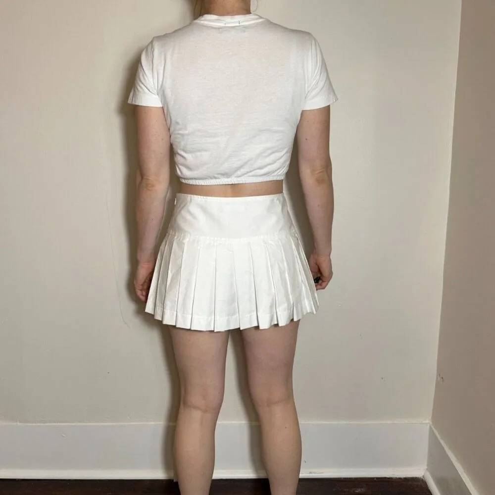 Zara Pleated White Mini Skirt Size Small - Image 4