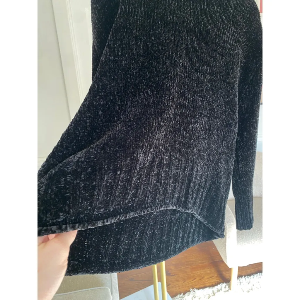 Christian Siriano New York Bouclé Lounge Sweater Quiet Luxury Y2K Buttery Soft L Black Size L - Image 4