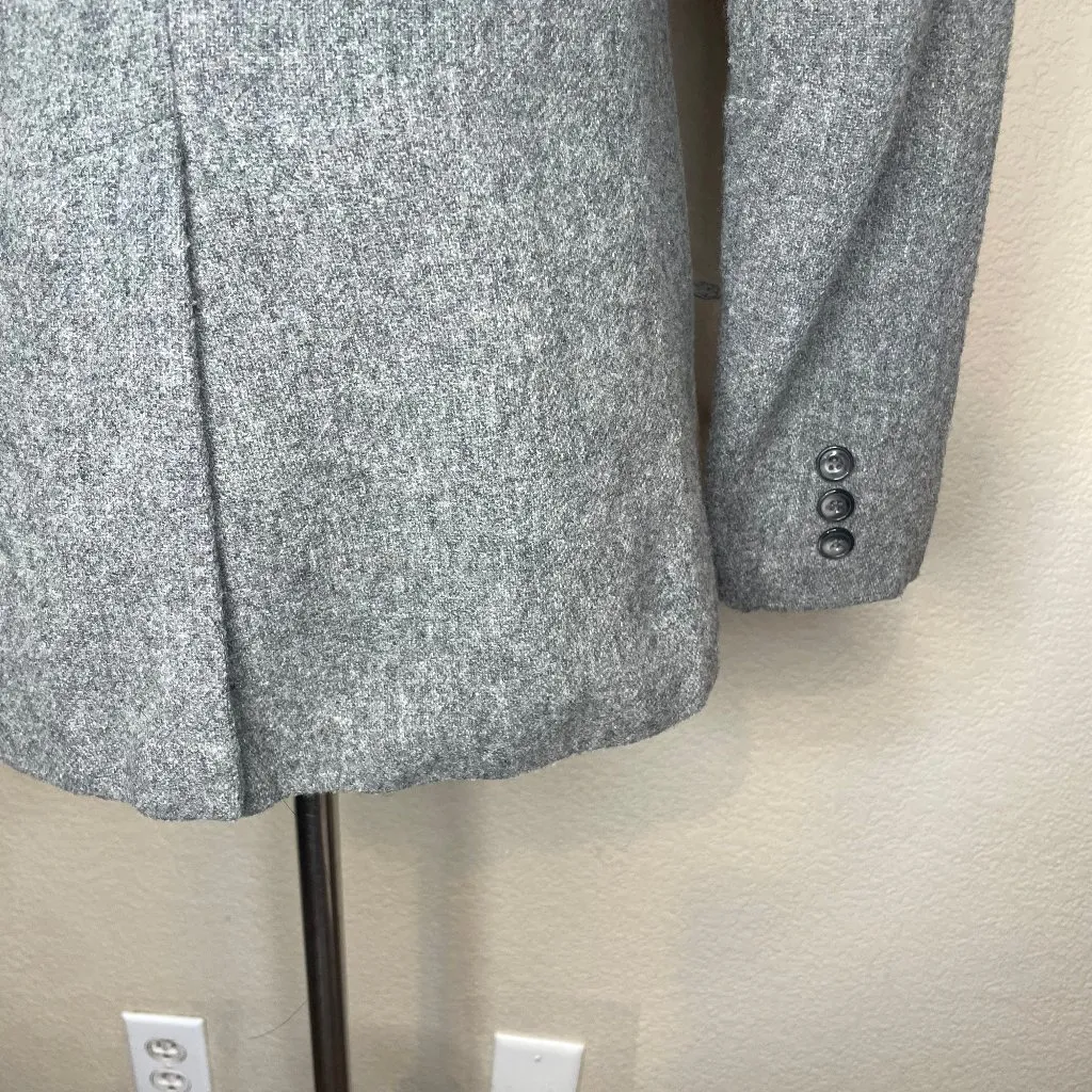 Vtg 60s 70s Bronson of California Gray Wool Tweed Blazer Jacket 13/14 Preppy - Image 5