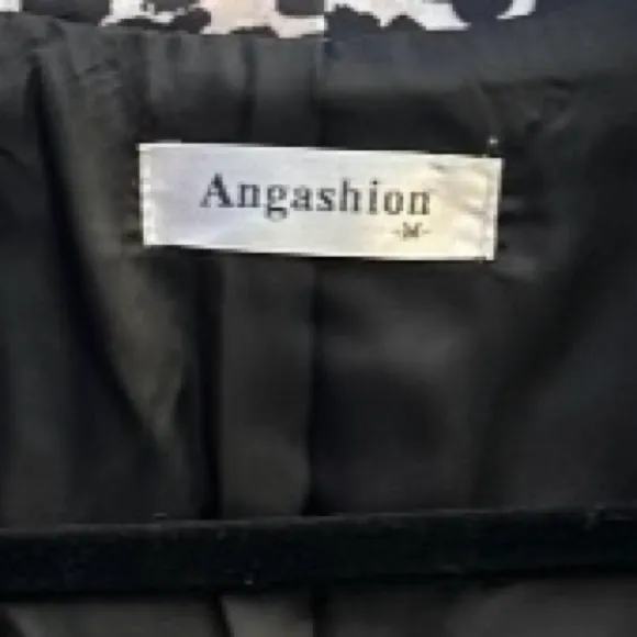 Atmosphere Animal Print Satin Blazer Jacket •‎ Black Beige Leopard • Size M - Image 4