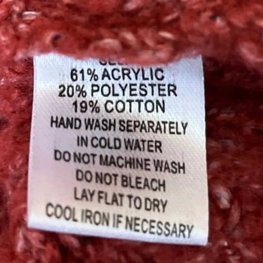 Cotton Candy LA Red Turtleneck Long Sleeve Cozy Pullover Sweater Top Size S/M - Image 4
