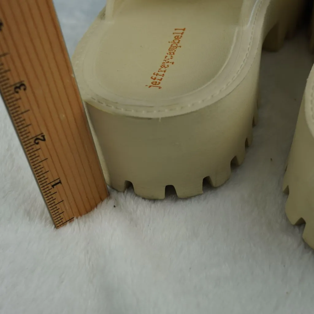 Jeffrey‎ Campbell Cream Platform Clogs Size 10 Y2K Chunky Slip-On Slides - Image 6