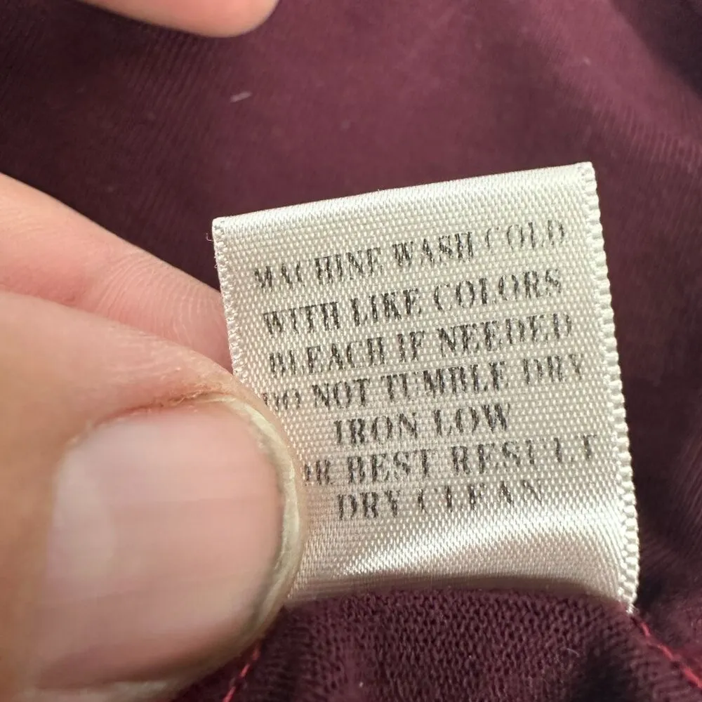 Very J Womens Burgundy 3/4 Sleeve High-Low Hem Top Size S - Image 5