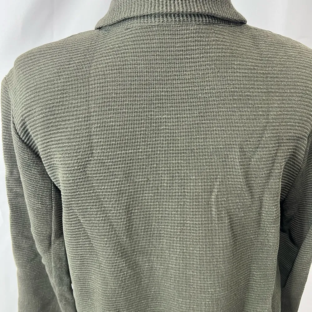 Staples brand women’s long duster sweater jacket Green - Image 10