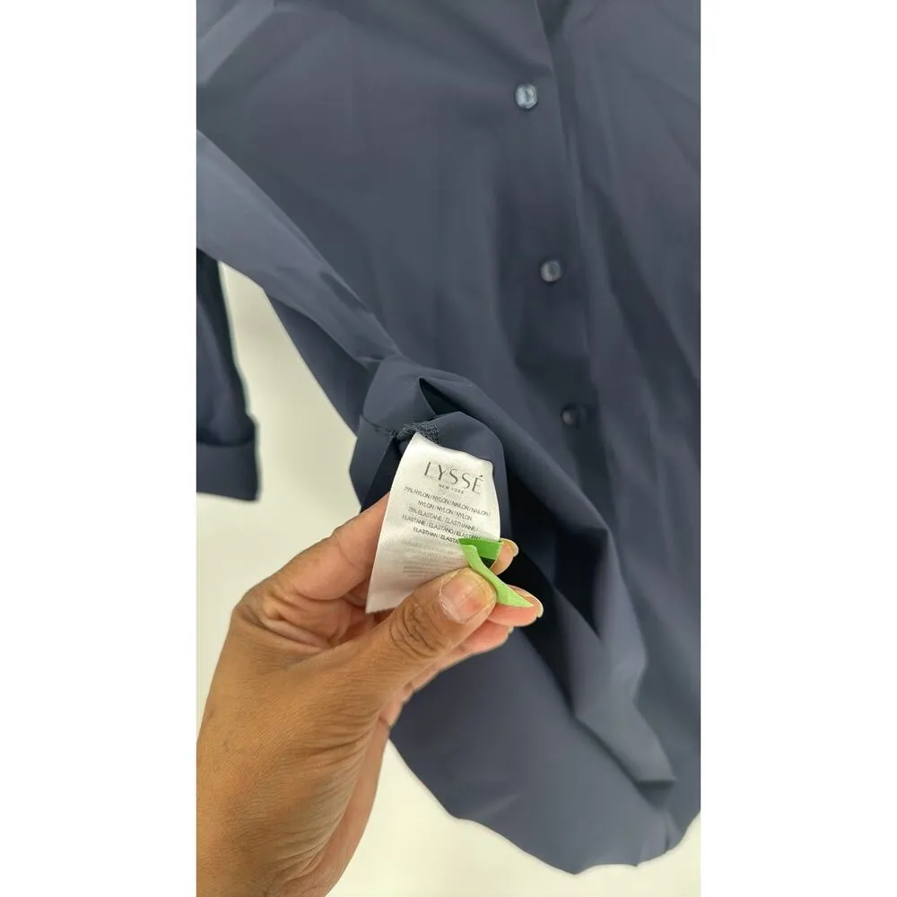 LYSSE Josie Short Sleeve Button Down hi lo wrinkle resistant versatile size XS - Image 7