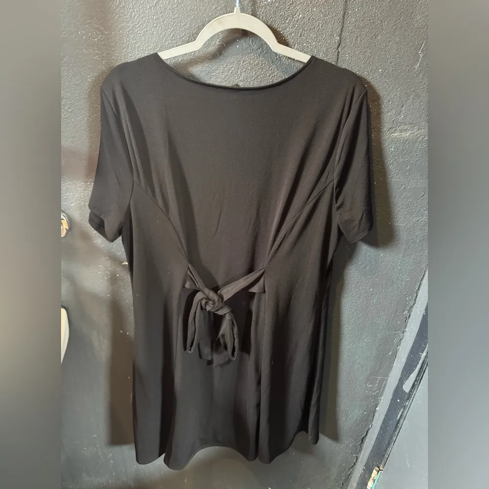 Forever 21 Black Button-Down Women's Fit Flare Mini Dress - Image 4