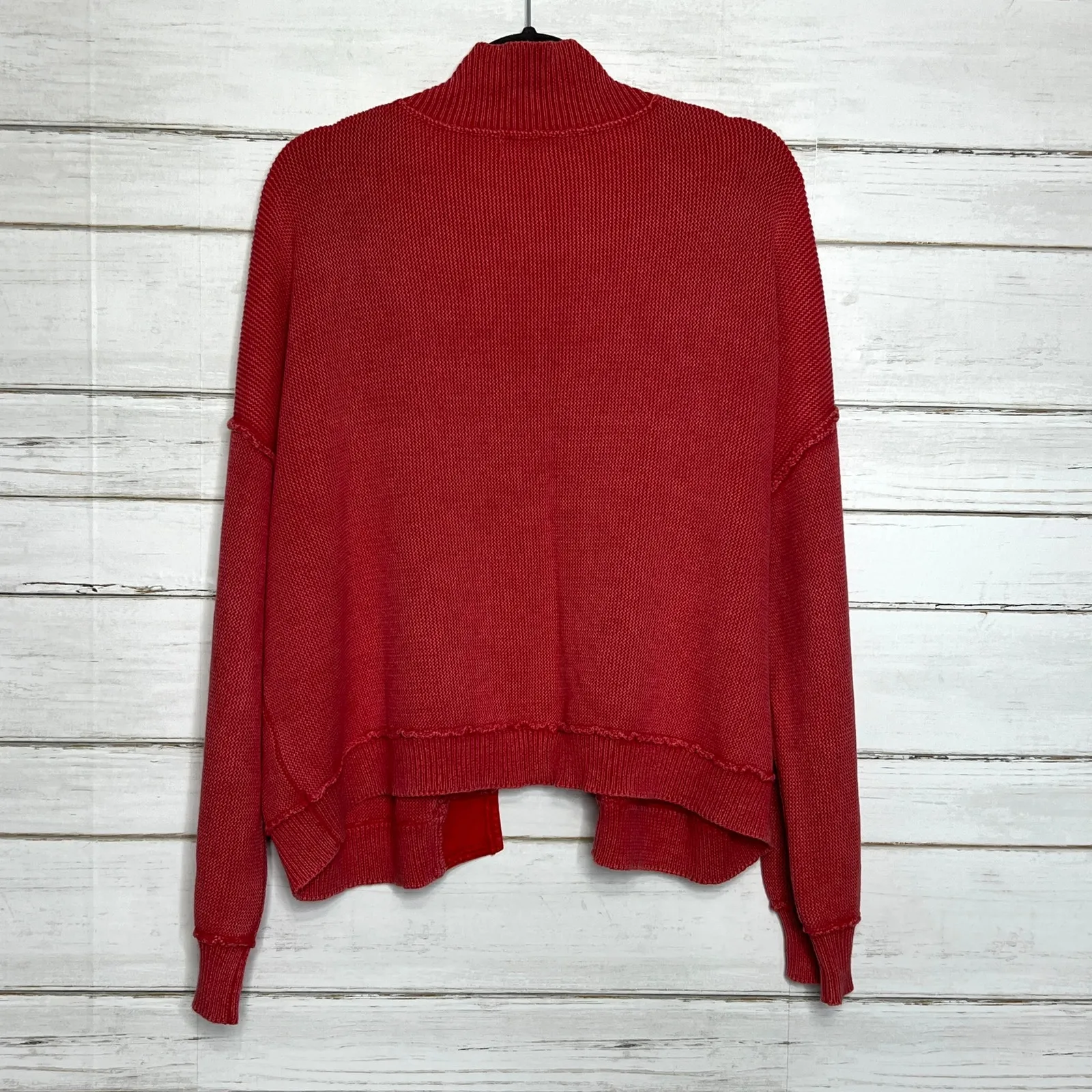 POL Open Front Cardigan Sweater Red Size Medium - Image 3