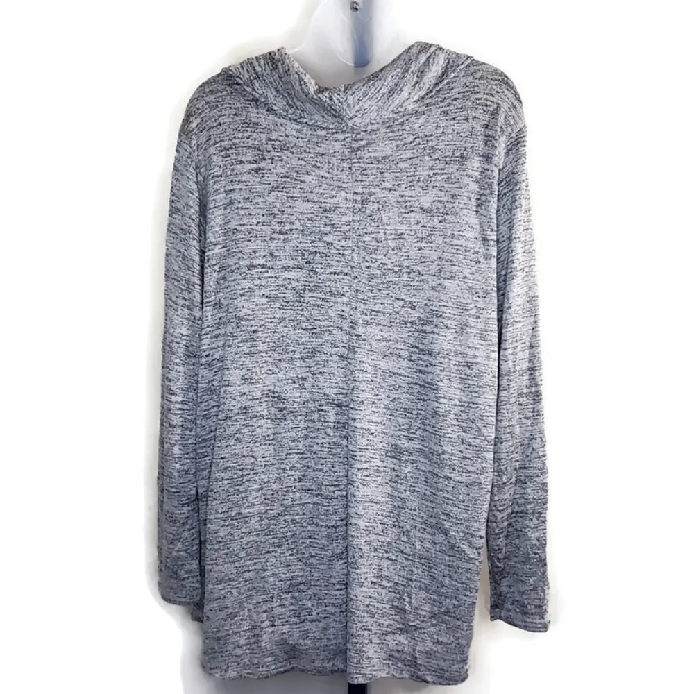 Naif Cowl Neck Sweater Grey Long Sleeve Light Weight Sweater Button Accents 3X - Image 2